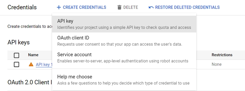 API 密钥生成页面