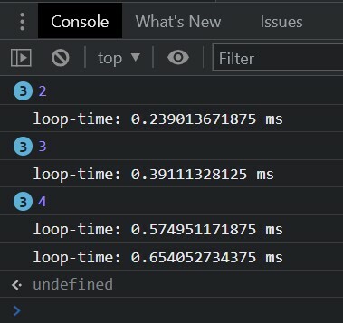 在嵌套 for 循环中使用 console.timeLog
