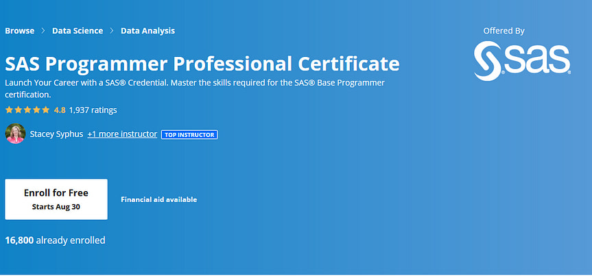 Coursera 上最好的 SAS 课程