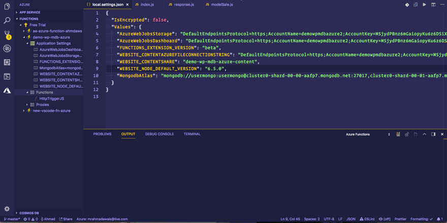 MongoDB Atlas、Microsoft Azure 和无服务器函数的 GIF