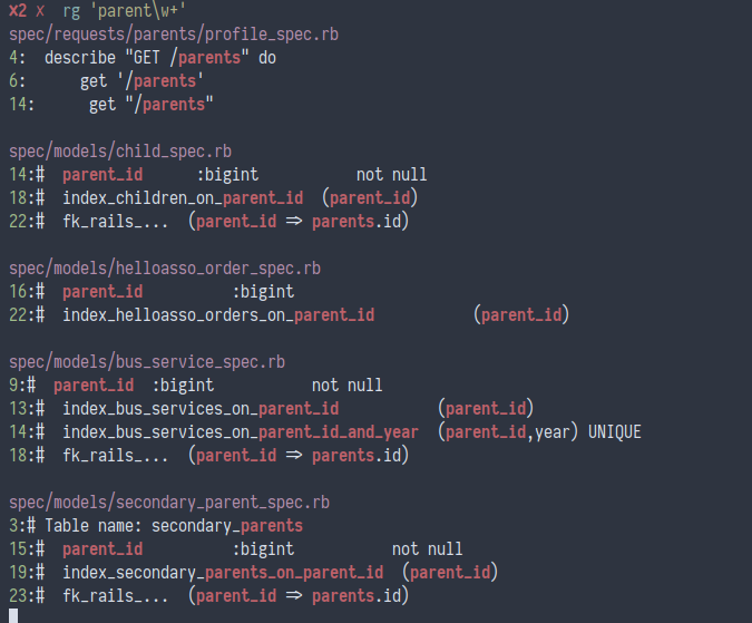 使用 rg 进行递归搜索