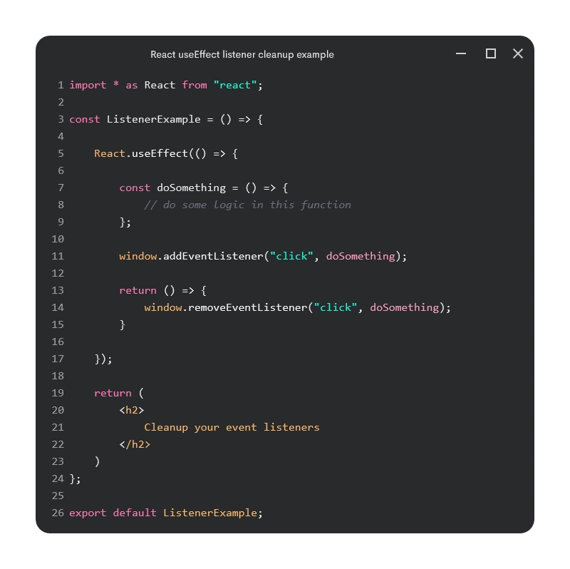 React useEffect 监听器清理示例