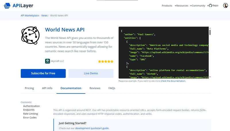 世界新闻 API