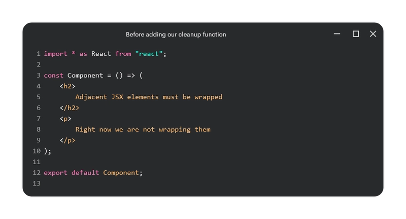 示例组件未包裹相邻的 JSX