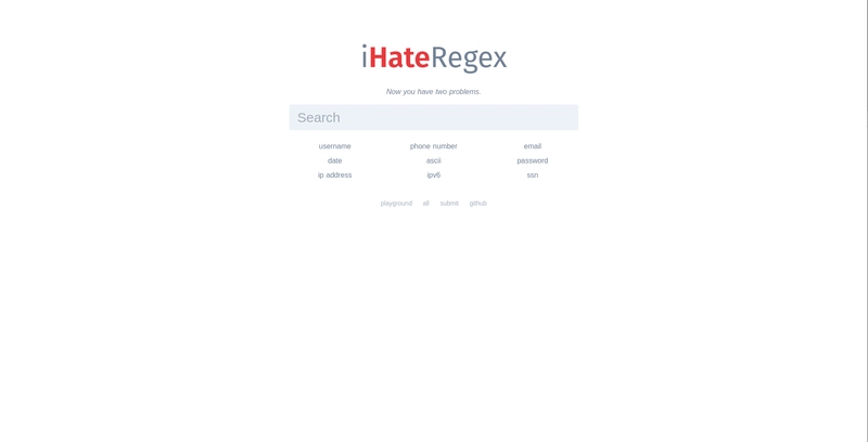 iHateRegex 登陆页面