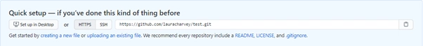 GitHub 中快速设置的屏幕截图