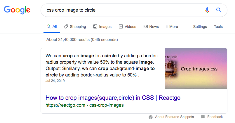 reactgo.com CSS 将图像裁剪为圆形