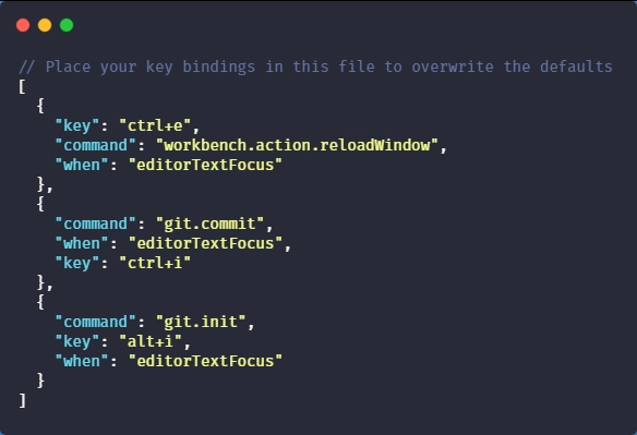更新了 keybindings.json