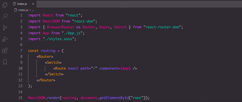 使用 Base16 - Unikitty 主题的 React 代码片段