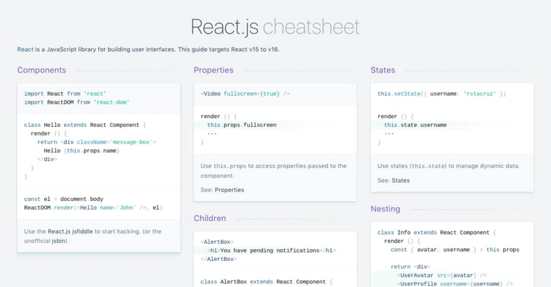 DevHints 的 React 备忘单