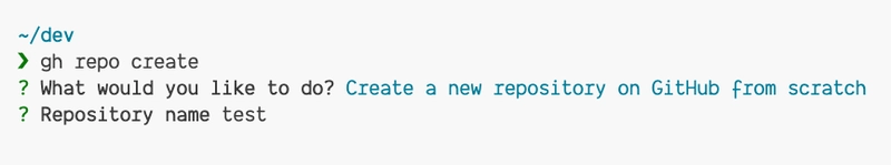 GitHub CLI 提示输入仓库名称