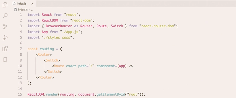 使用 Base16 - Light Mocha 主题的 React 代码片段