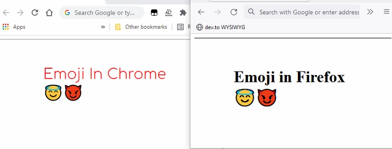如果文本粗细较细,Chrome 浏览器中的表情符号就能恢复正常显示。