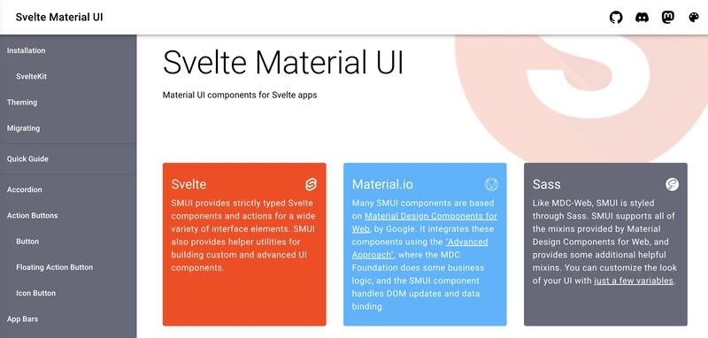 Svelte Material 网站截图