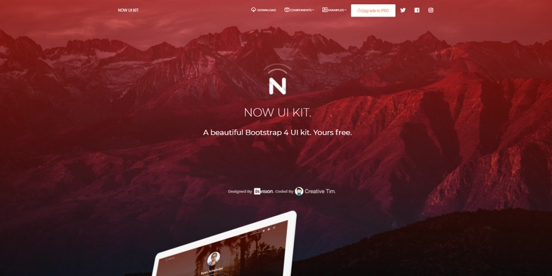 Vue模板——Now UI Kit,主封面图。