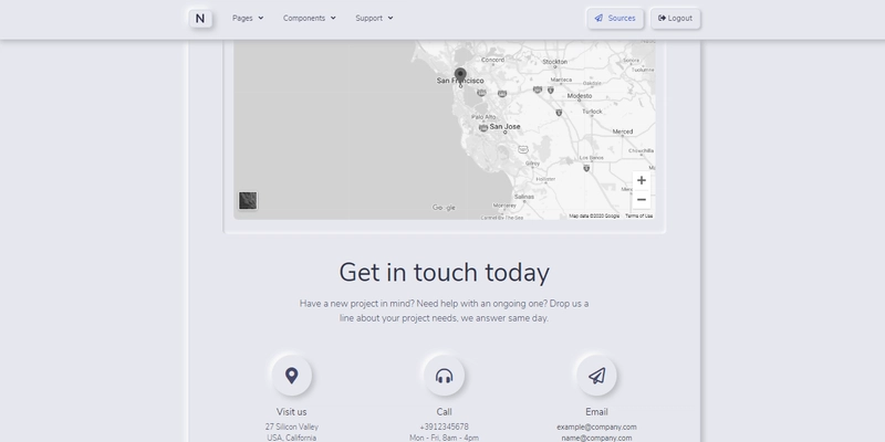 新拟物化用户界面 - Flask 版本，带有地图控件的联系人。