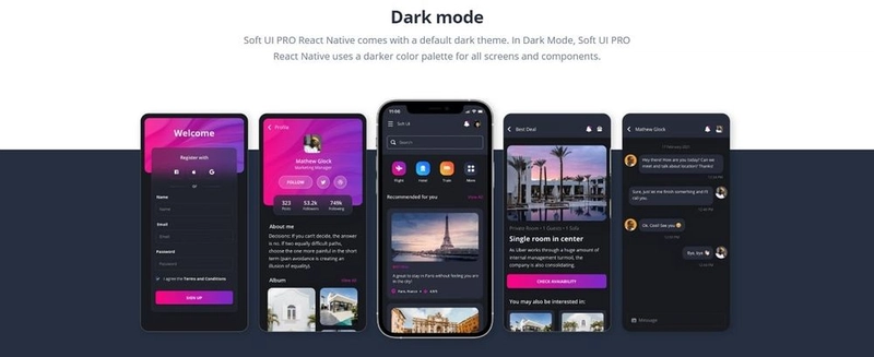 Soft UI React Native - 暗黑模式就绪
