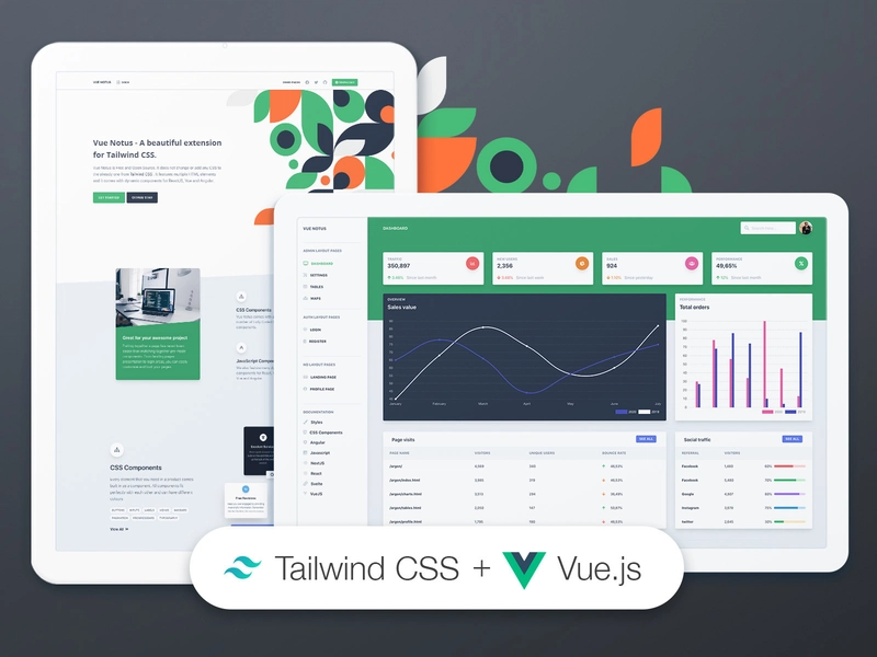 Tailwind CSS Vue -Creative-Tim 提供的免费入门程序。