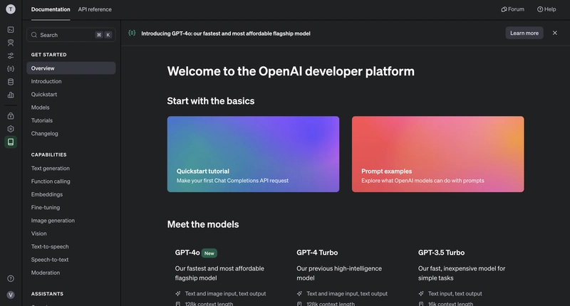 登录后的OpenAI平台