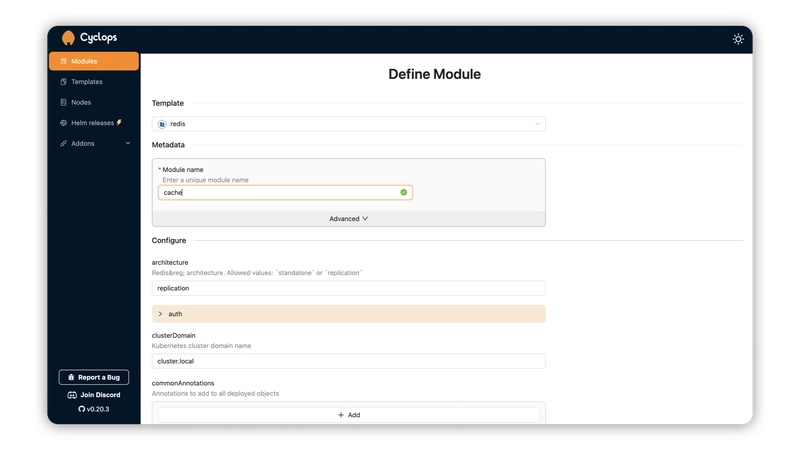 Cyclops Redis 模板 1