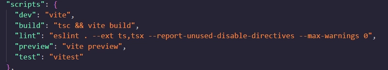 package.json 中的测试脚本