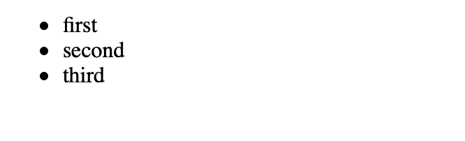 包含三个子元素的无序列表