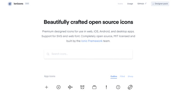 Ion Icons 免费图标库
