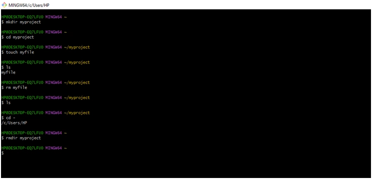 shell 中的 mkdir、touch、mv、cp、rm、rmdir