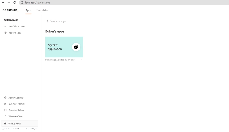 我的第一个应用程序是 Appsmith。