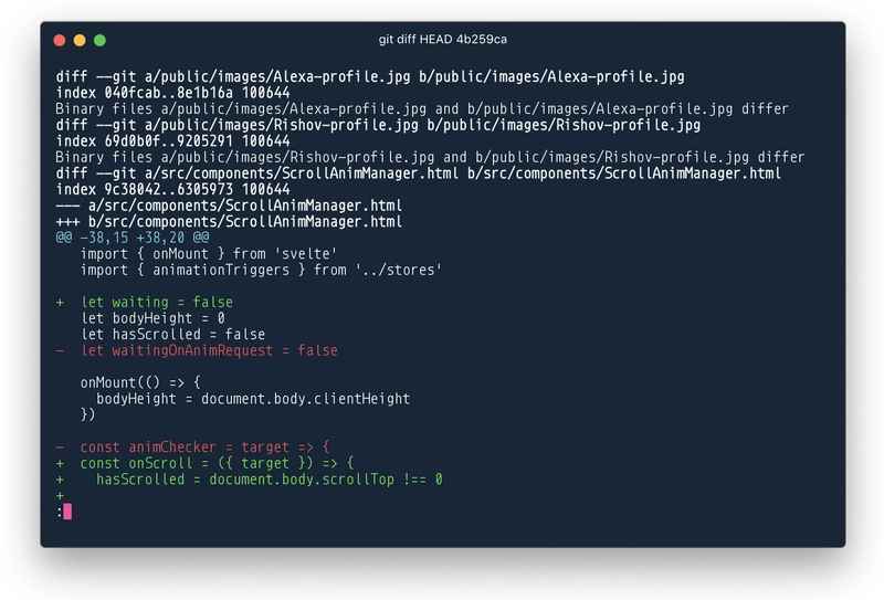 git diff 示例输出