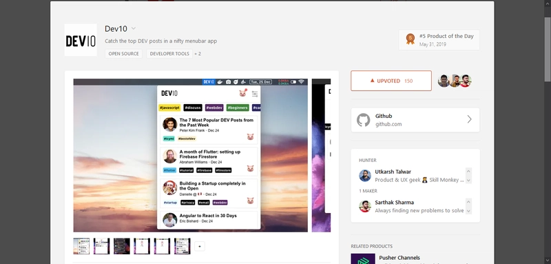 ProductHunt 上的 DEV10