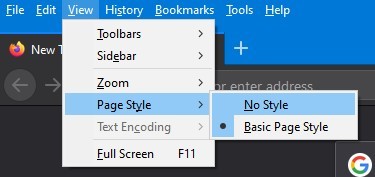 无样式模式 Firefox