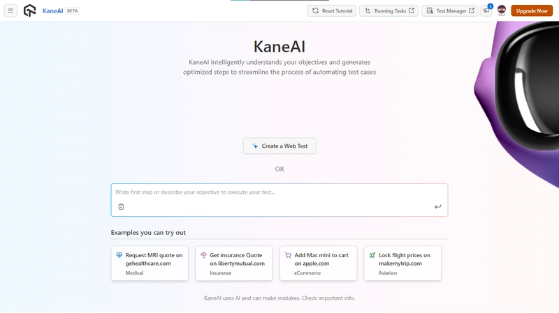 KaneAI 仪表板