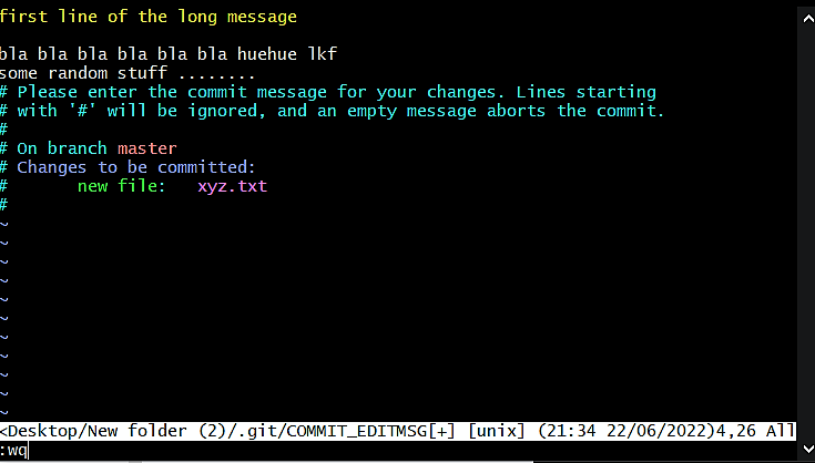 Git 长提交信息