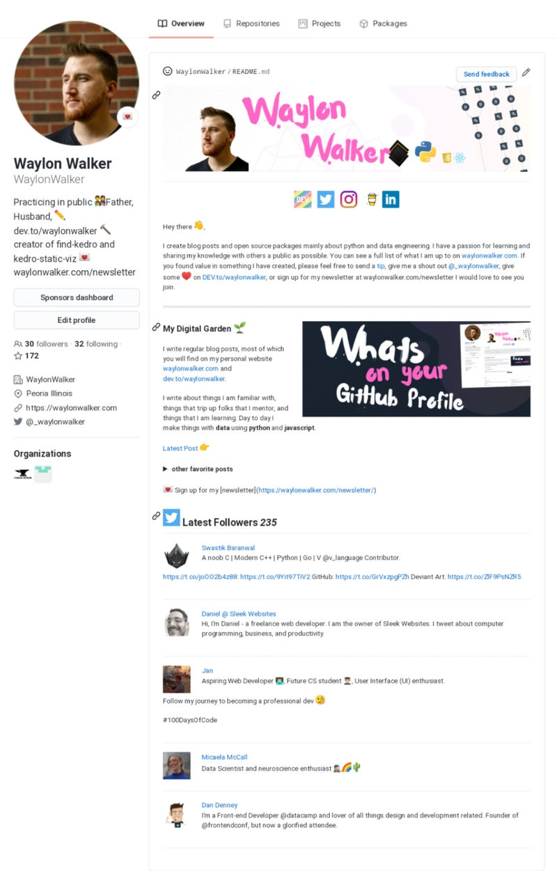 waylonwalkers GitHub 个人资料