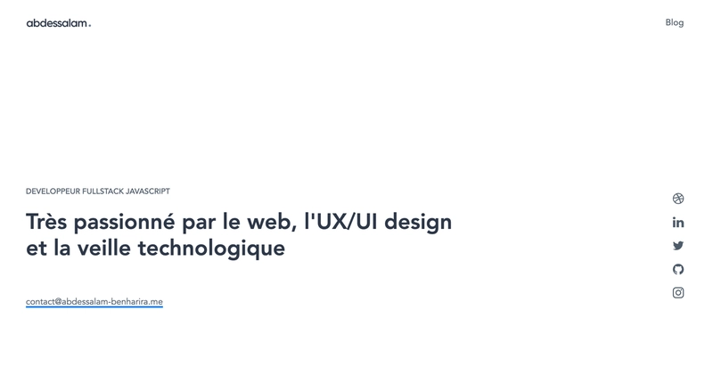 Abdessalam 的页面凸显了作者对 Web 和 UI/UX 设计的热情