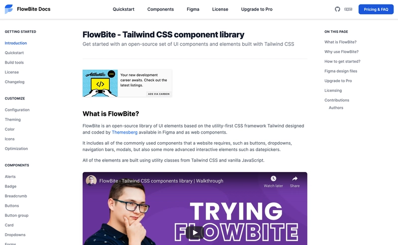 Flowbite - Tailwind CSS 组件库
