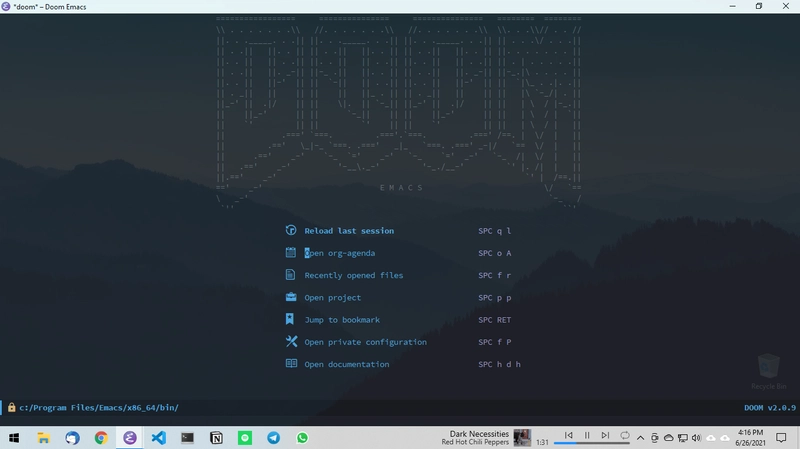 我在 Windows 上安装的 Doom Emacs