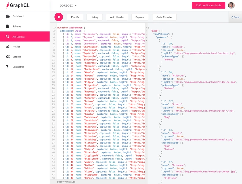 通过 API Explorer 添加所有 Pokémon