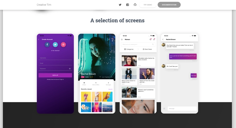 React模板 - Material Kit（React Native）。