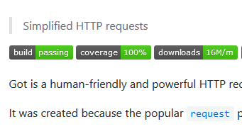 GitHub 仓库首页上的徽章