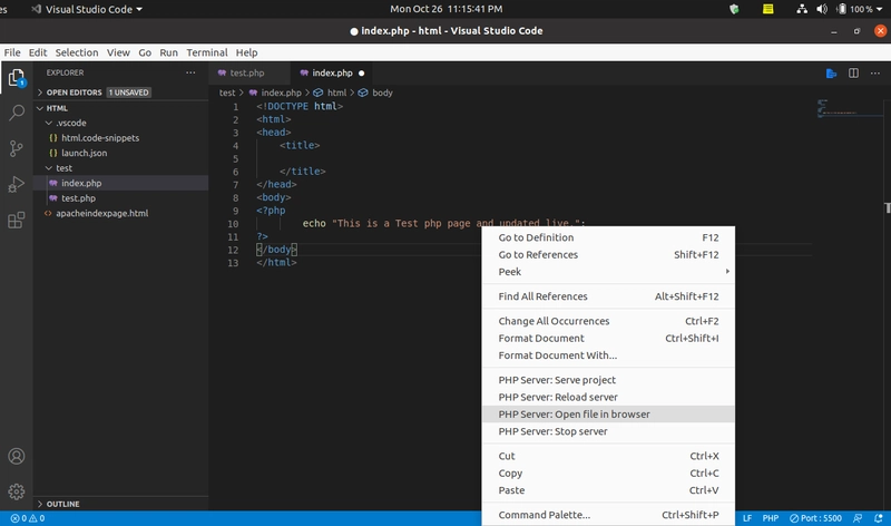 VSCode 上下文菜单截图