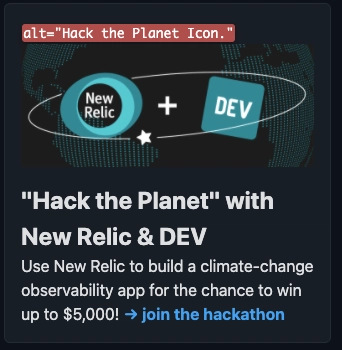 Web Developer 扩展程序已启用,并在 Dev 上显示了“Hack the Planet”公告图片的替代文本。文本内容如下: