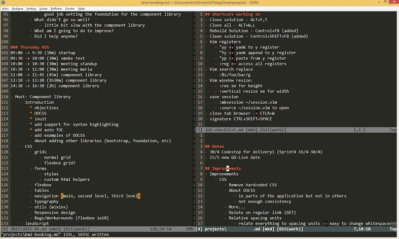 系统 Git Things Done 和 vim 在工作