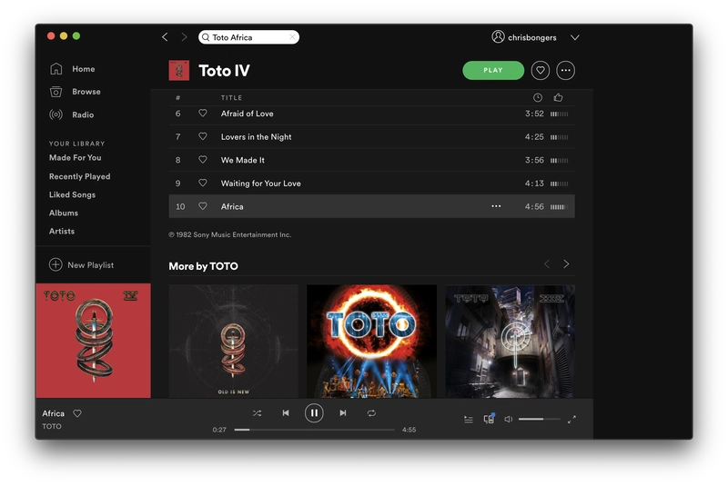 Mac 版 Spotify