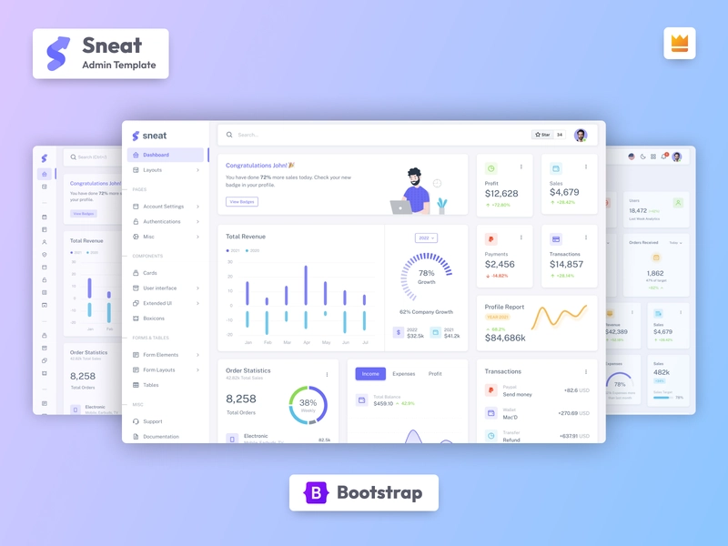 Sneat Bootstrap 5 HTML 管理模板