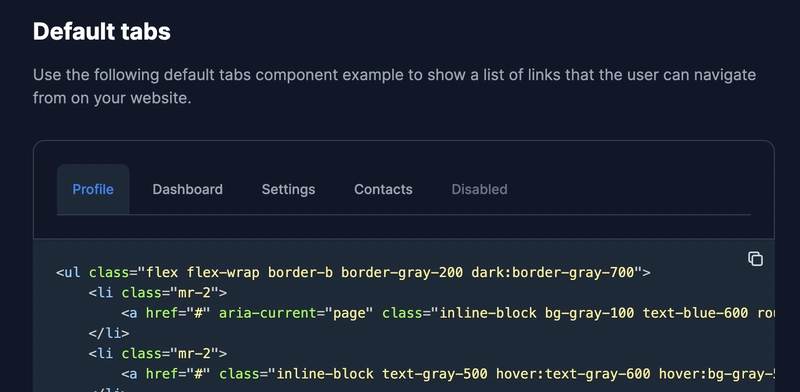 Tailwind CSS 标签暗模式