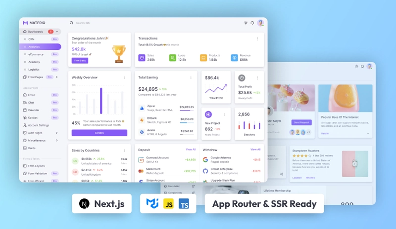 Materio 免费 MUI NextJS 管理模板
