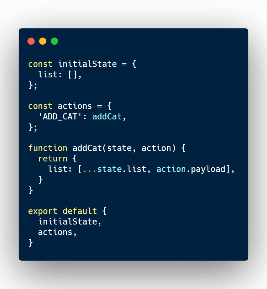Redux 存储 reducer 示例