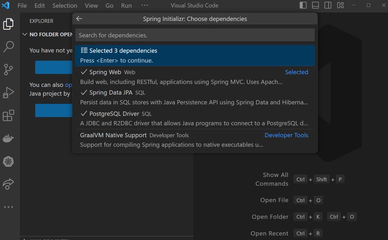 Spring Initializr 的 VS Code 提示符